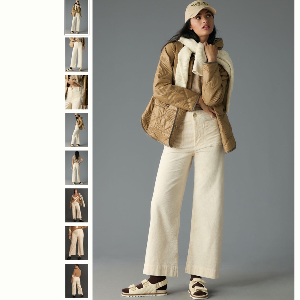 Maeve Cream Wide Leg Pants